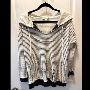 Love Stitch contrast striped hoodie
